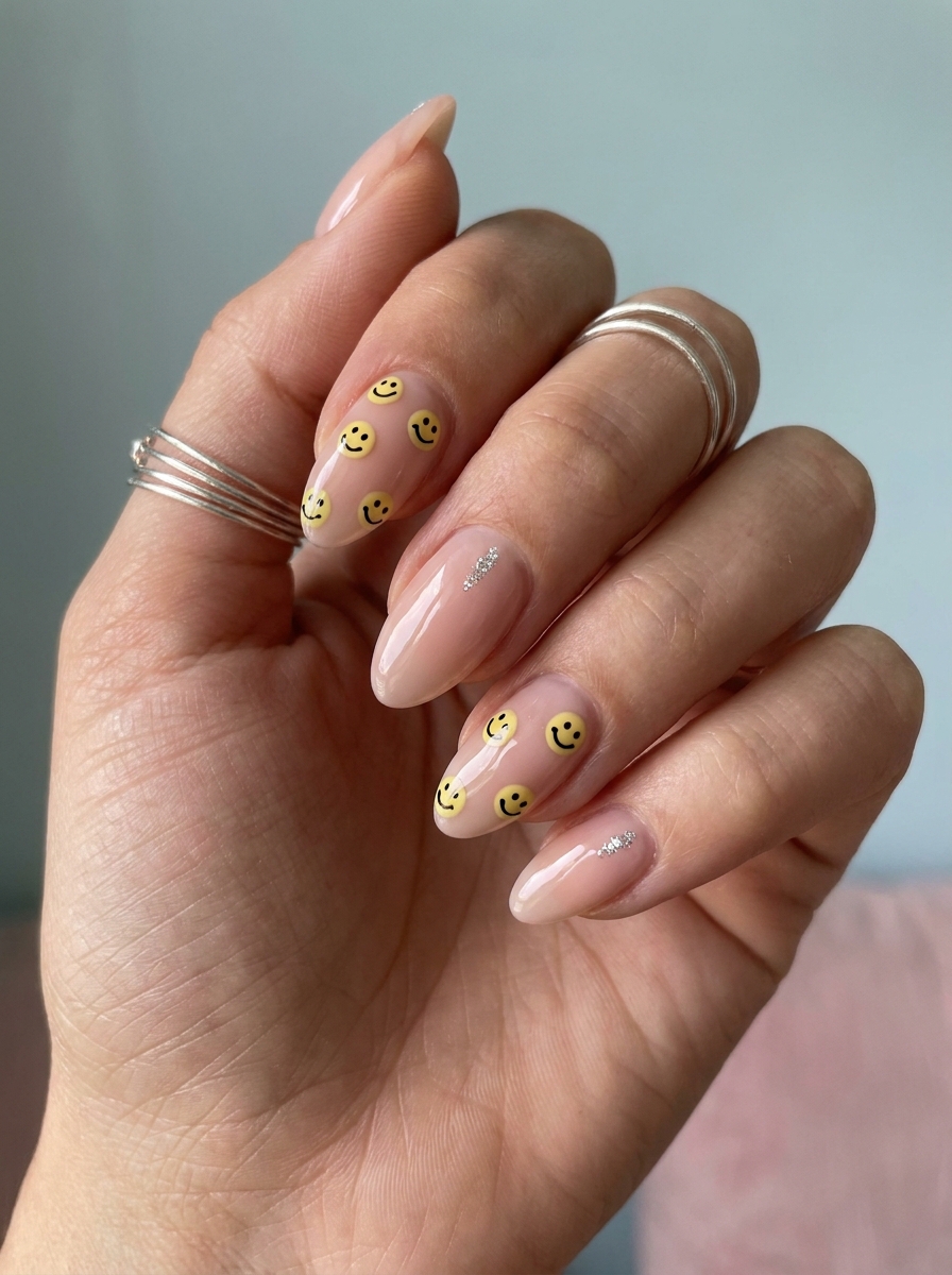 Smiley Face Nails als Y2K Nails Inspiration 2026